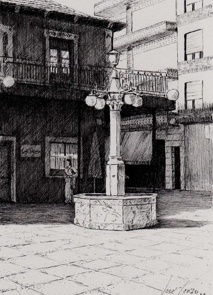 Plaza de España | Tinta con pluma | José Cerezo