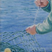 Tejiendo | Acuarela | José Cerezo