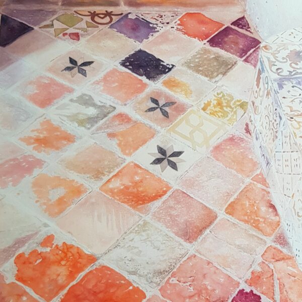 Mosaico hidráulico,acuarela 96 x 75 cm. (2)